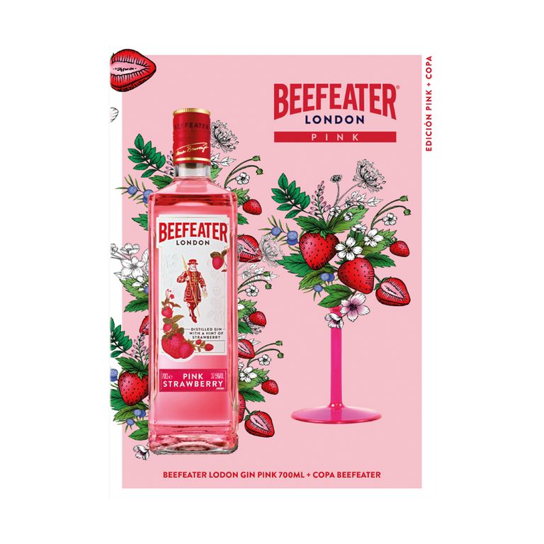 Pack Gin Beefeater Pink Botella 700 mL + Copa