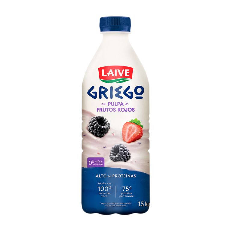 Yogurt Laive Griego Frutos Rojos Botella 1.5 Kg