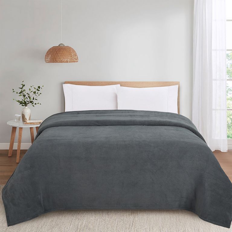 FRAZADA CORAL FLEECE 1.5PLZ CHARCOAL