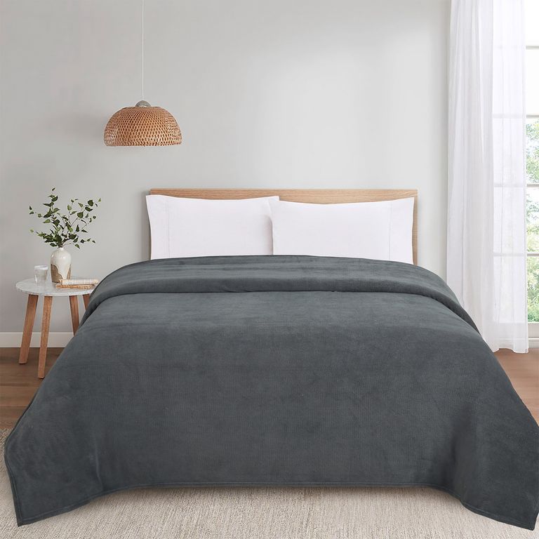 FRAZADA CORAL FLEECE 2PLZ CHARCOAL