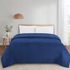 CASA JOVEN - Frazada Coral Fleece 2Plz Navy