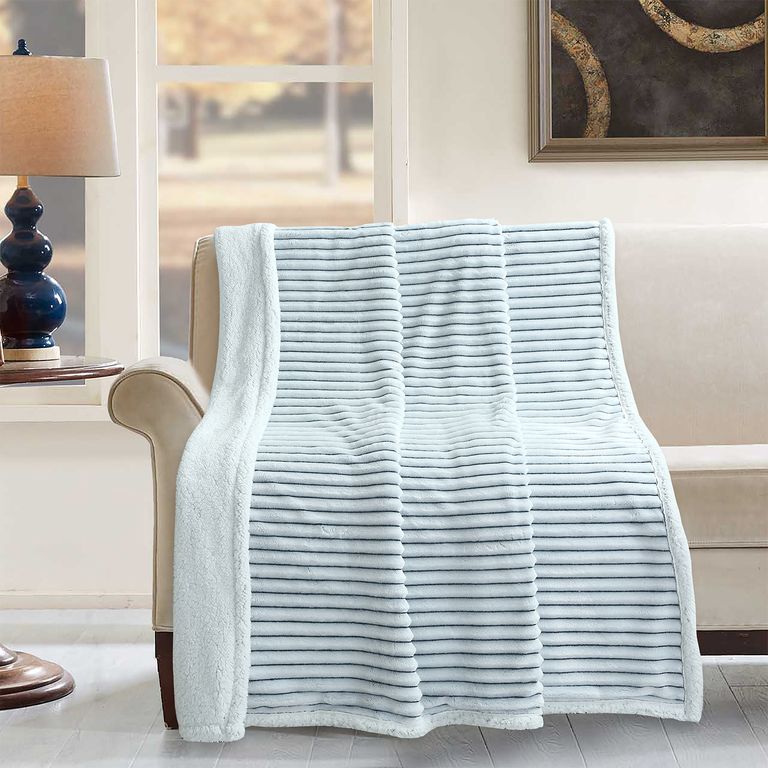 MANTA JQ FLANNEL SHERPA LINEAS ESMERALDA