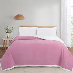 CASA JOVEN - Frazada Coral Sherpa 1.5Plz Lt Berry