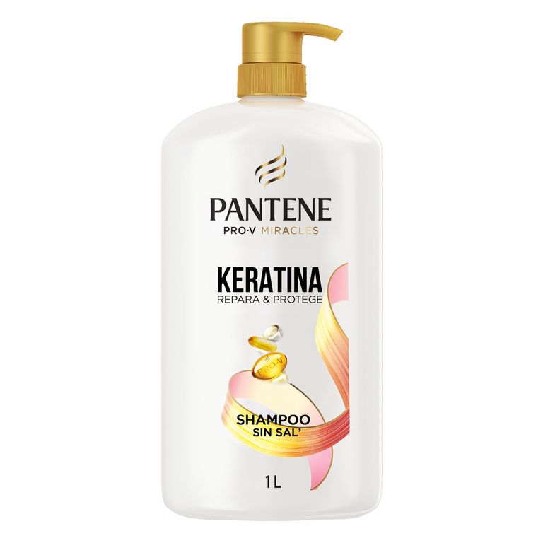 Shampoo Sin Sal' Cabello Seco Pantene Keratina Con Pro Vitamina B5 Bomba Botella 1 L