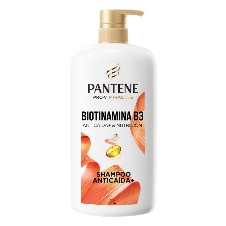 Shampoo Pantene Anticaída+ Biotinamina B3 Bomba Botella 1 L