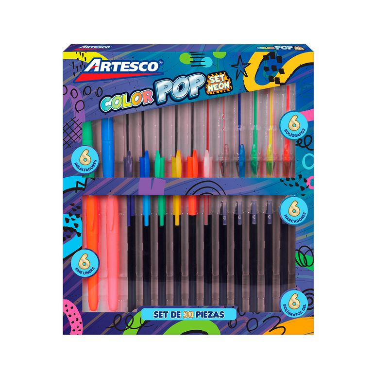 Set Escritura Artesco Color Pop 30 Componentes