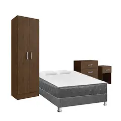 undefined - Combo Cama Acqua 2 Plazas + Multiusos + Cómoda + Mesa de Noche + Sofá Cama
