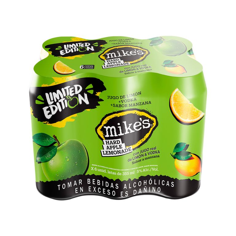 Bebida RTD Mikes Hard Apple Lemonade Sixpack Lata 355 mL