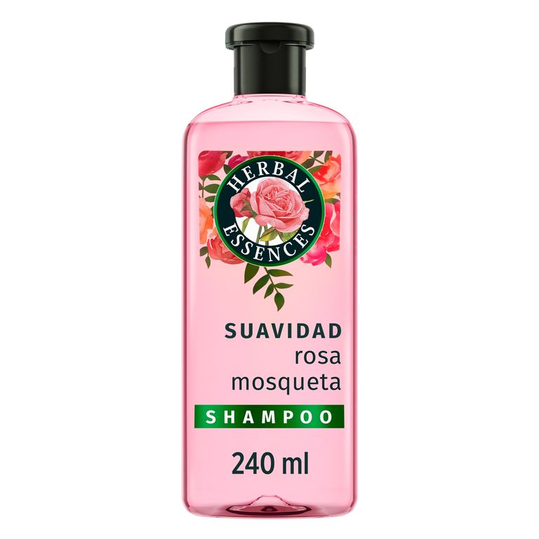 Shampoo Suavidad Rosa Mosqueta Herbal Essences Botella 240 mL
