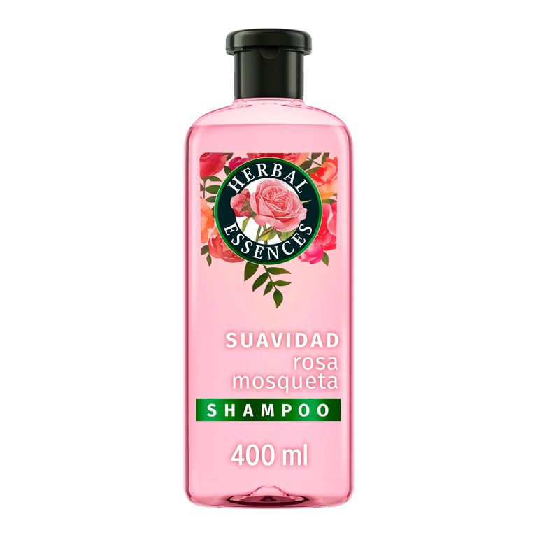 Shampoo Suavidad Rosa Mosqueta Herbal Essences Botella 400 mL