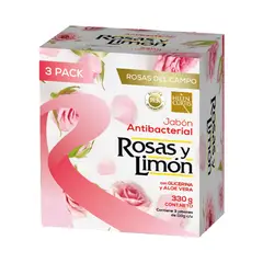 ROSAS Y LIMON - Jabón de Tocador Rosas y Limón Aroma Rosas Caja 3 Und