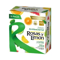ROSAS Y LIMON - Jabón de Tocador Rosas y Limón Aroma Cítrico Caja 3 Und