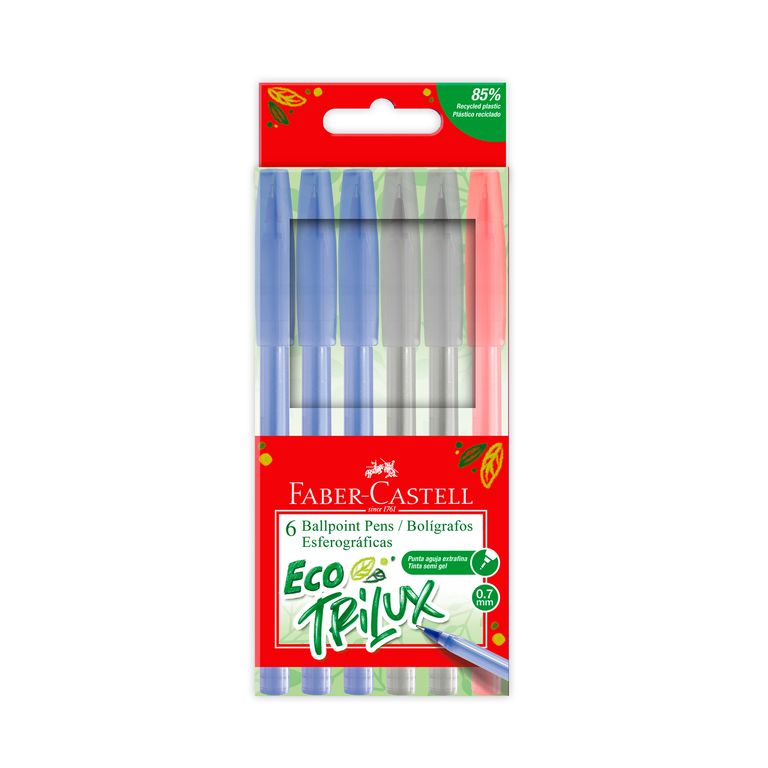 Bolígrafo Eco Trilux 3 Azules, 2 Negros, 1 Rojo 6 Und