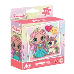 ARTI CREATIVO - Rompecabezas de Cartón Activity Unicornio 25 Piezas