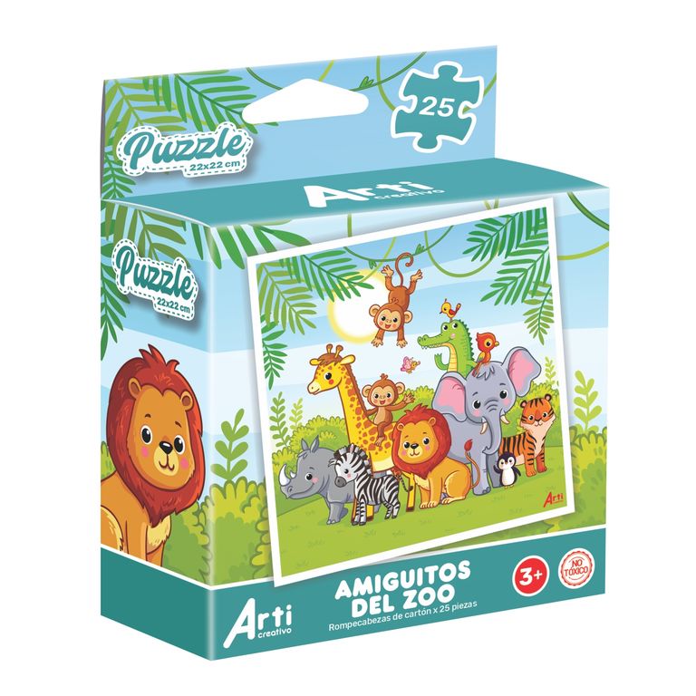 Rompecabezas de Cartón Amigos del Zoológico 25 Piezas