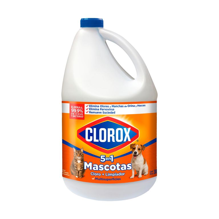 Lejía 5 en 1 Clorox Mascotas Botellas 3.8 L