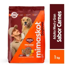 MIMASKOT - Alimento Seco Perros Adultos Medianos MImaskot Carne Bolsa 1 Kg