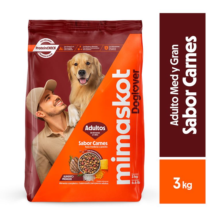 Alimento Seco Perros Adultos Mimaskot Carne RMG Bolsa 3 Kg