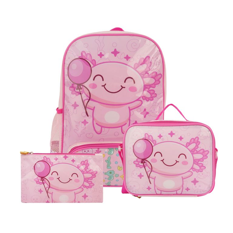 Mochila Promocional + Lonchera + Cartuchera Axolove
