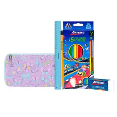 ARTESCO - Pack Cartuchera Trendy + Útiles Escolares
