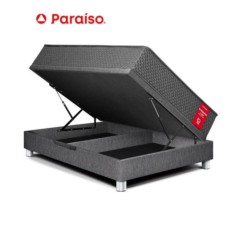 CAMA BOXET SU MAJESTAD 2 PLAZAS GRIS