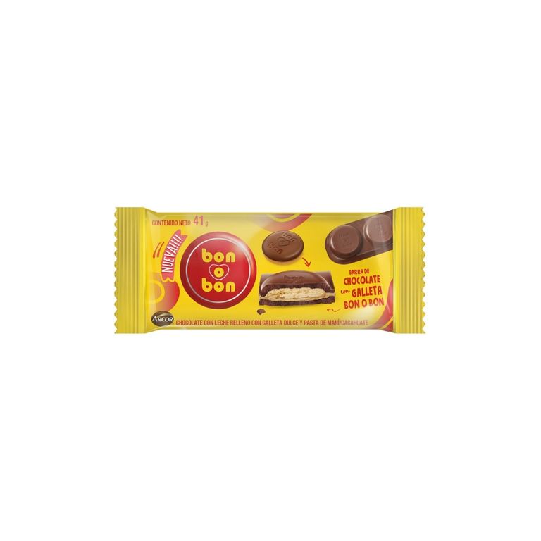 Tableta con Galleta Bon o Bon Empaque 41 g