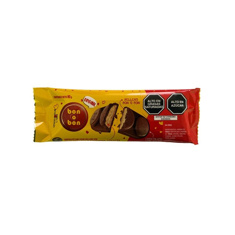 Tableta con Galleta Bon o Bon Empaque 90 g