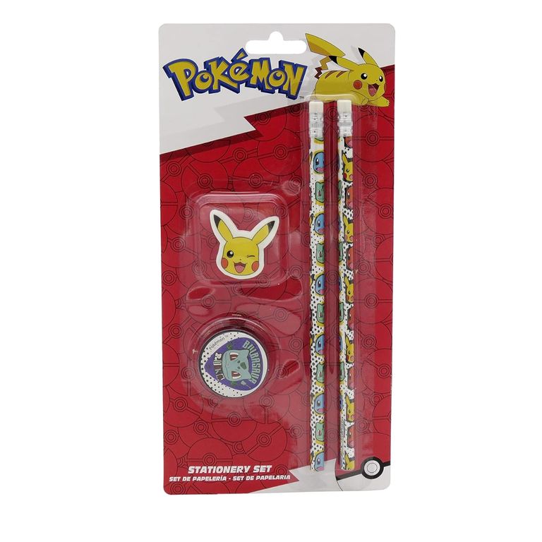 Set Pokémon de Lápices + Borrador + Tajador