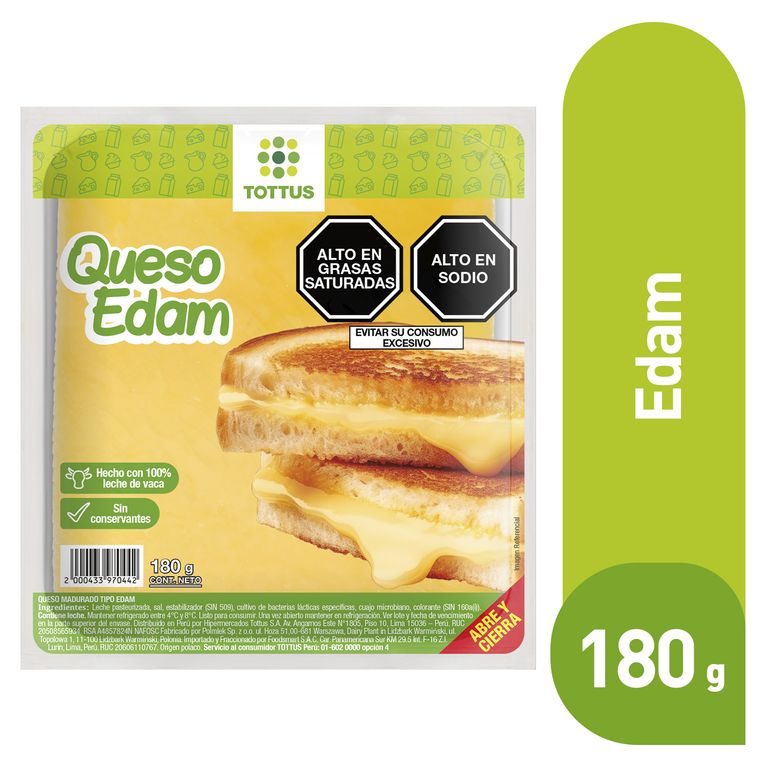 Queso Edam Tottus Empaque 180 g