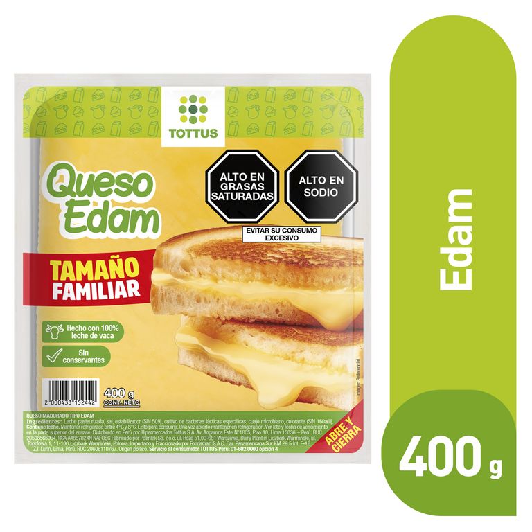 Queso Edam Tottus Empaque 400 g