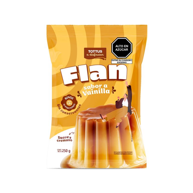Flan Sabor Vainilla Tottus Empaque 250 g