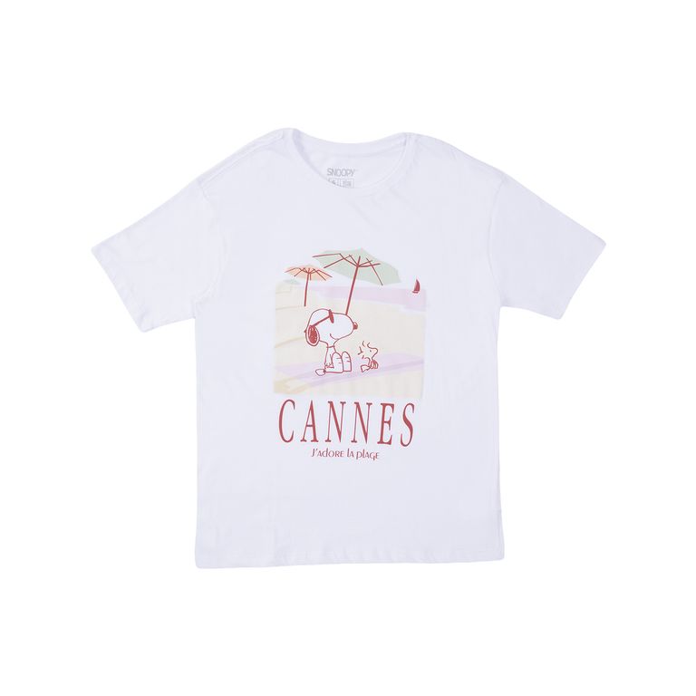 Polo Manga Corta Oversize Mujer Snoopy