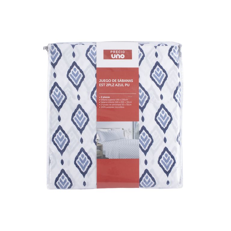 JUEGO DE SABANAS EST 2PLZ AZUL PU