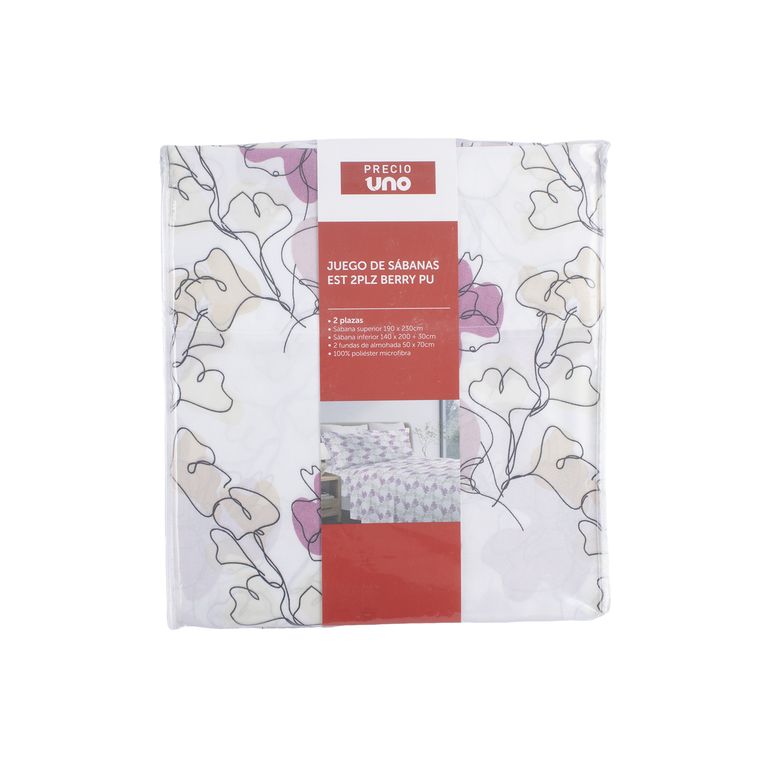 JUEGO DE SABANAS EST 2PLZ BERRY PU