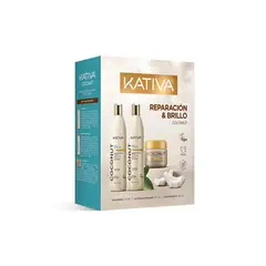 KATIVA - Pack Kativa Coco Shampoo 250 mL + Acondicionador 250 mL + Tratamiento 150 mL