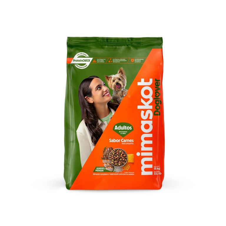 Alimento Seco Perros Adultos Pequeños MImaskot Carne Bolsa 15 Kg