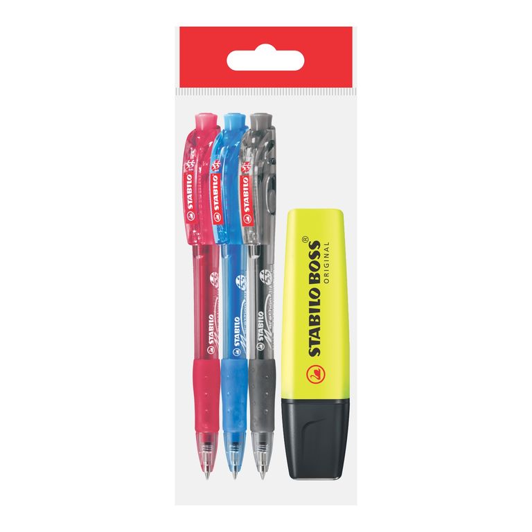 Stabilo Pack Marathon x3 + Resaltador Boss