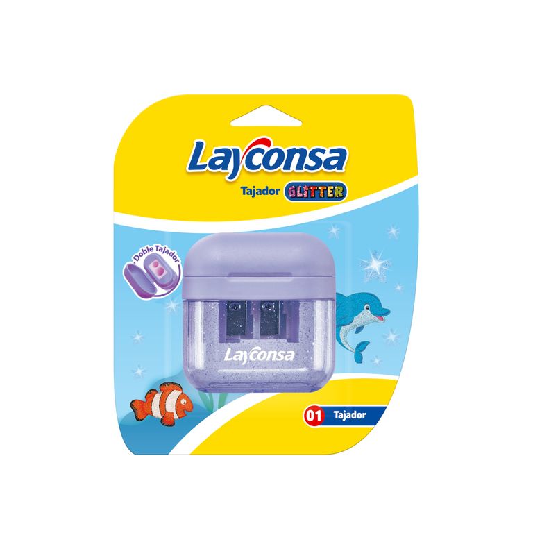 Tajador Glitter Doble con Depósito Layconsa