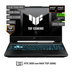 ASUS - Laptop ASUS TUF Gaming A15 R7 170 512GB 16GB RTX 3050 4GB