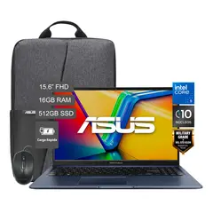 ASUS - Laptop ASUS Vivobook 15 C5 120U 512GB 16GB Mochila Mouse