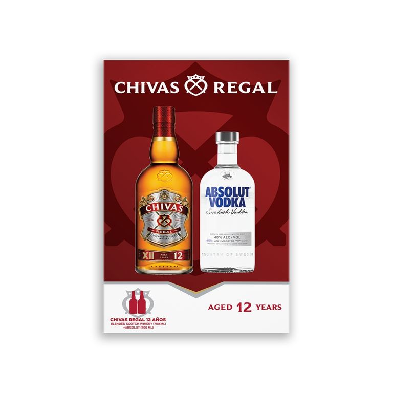 Whisky Chivas Regal 12 Años 700 mL + Vodka Absolut 700 mL