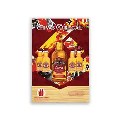 CHIVAS REGAL - Whisky Chivas Regal 13 Botella 700 mL + 4 Botellas 50 mL