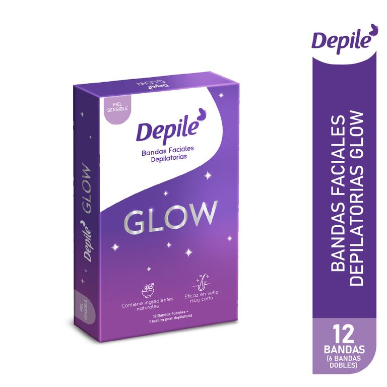 Bandas Faciales Depilatorias Depile Glow Caja 12 Und