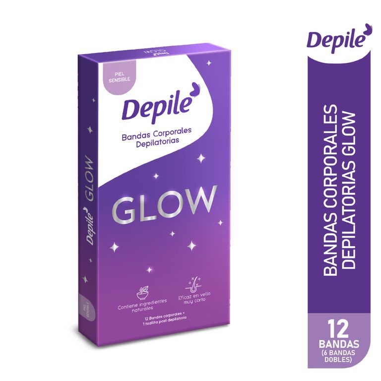 Bandas Corporales Depilatorias Depile Glow Caja 12 Und