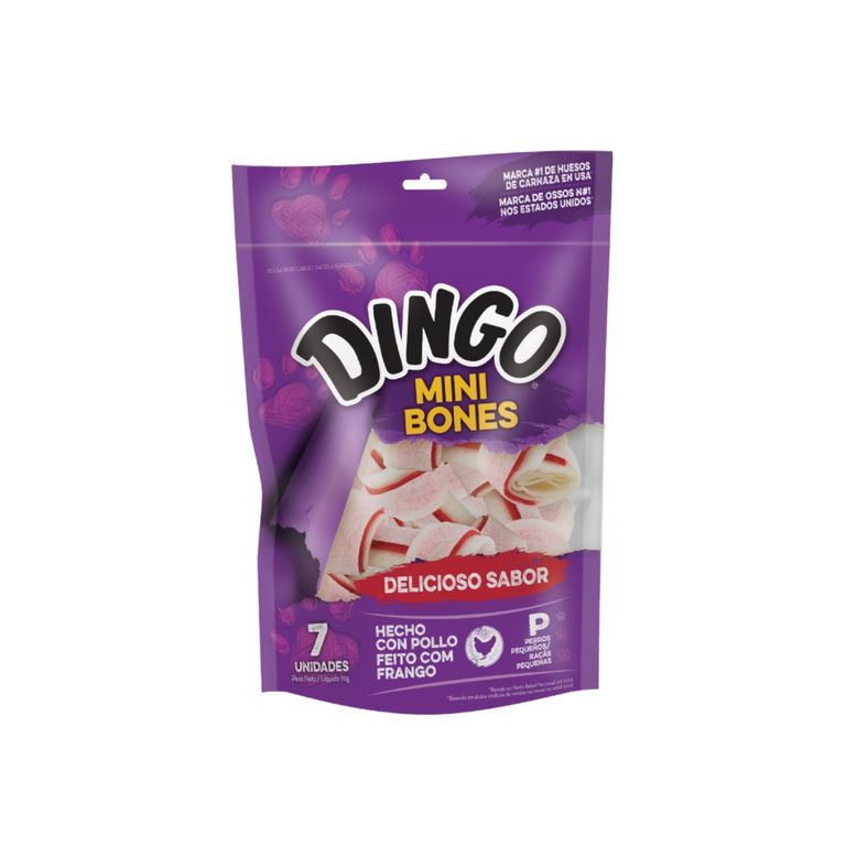 Snack para Perros Dingo Mini Bones Bolsa 7 Und