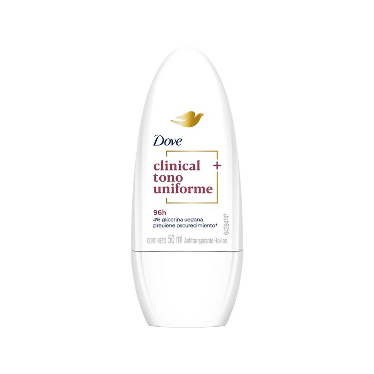 Antitranspirante Roll On Dove Clinical Tono Uniforme Envase 50 mL
