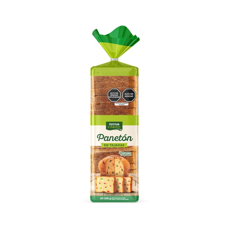 Panetón en Tajadas Tottus Bolsa 550 g