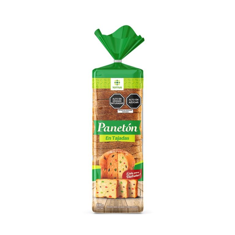 Panetón en Tajadas Tottus Bolsa 550 g