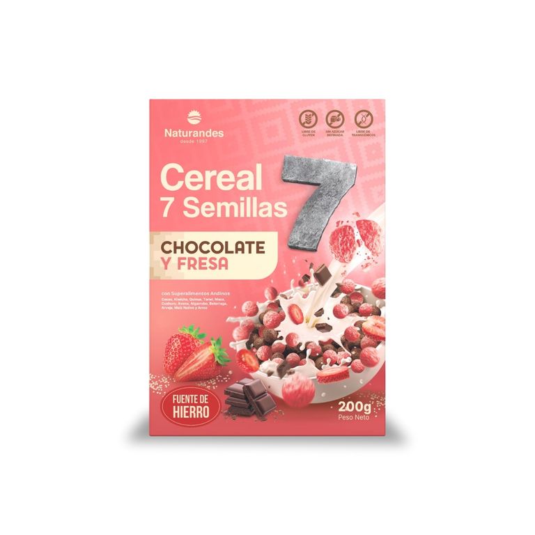 Cereal 7 Semillas Chocolate Fresa Naturandes Bolsa 200 g