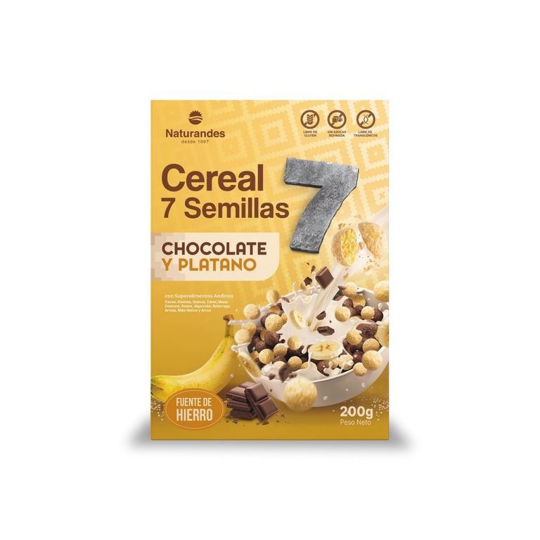 Cereal 7 Semillas Chocolate Plátano Naturandes Bolsa 200 g